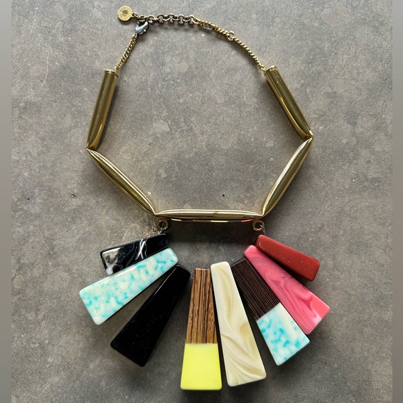 Stella McCartney Wood and Colorful Resin Choker Necklace